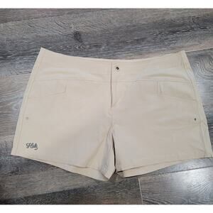 Huk Performance Frabric Women's Tan Shorts size XL NWOT #9‎